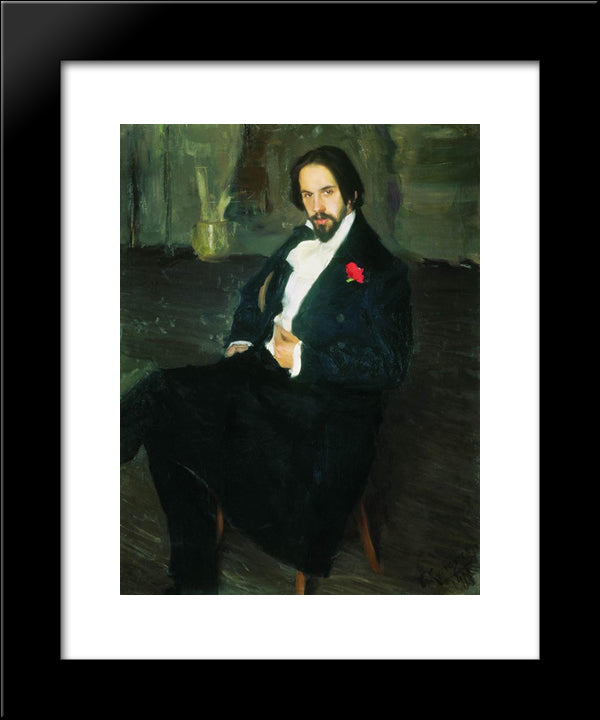 Portrait Of The Painter Ivan Bilibin 20x24 Black Modern Wood Framed Art Print Poster by Kustodiev, Boris