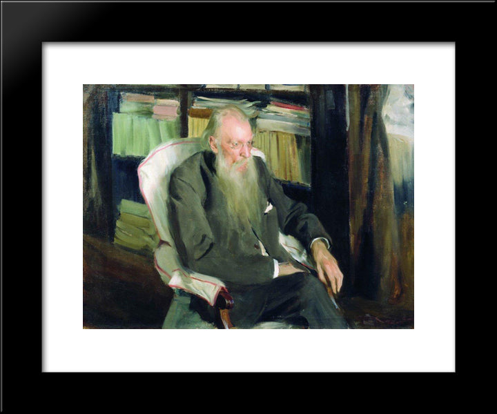 Portrait Of The Writer D.L. Mordovtsev 20x24 Black Modern Wood Framed Art Print Poster by Kustodiev, Boris
