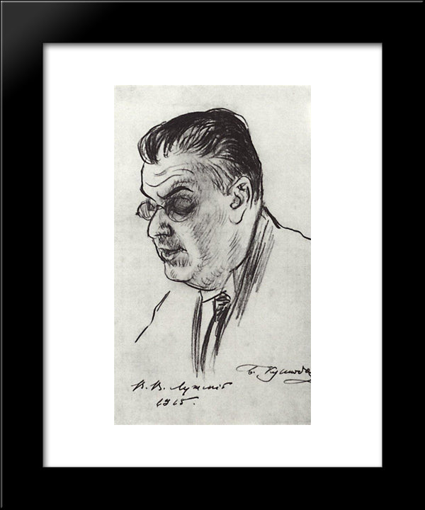Portrait Of V. Luzhsky 20x24 Black Modern Wood Framed Art Print Poster by Kustodiev, Boris