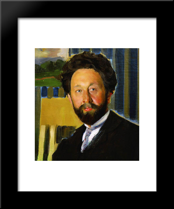 Portrait Of Vasily Kastalsky 20x24 Black Modern Wood Framed Art Print Poster by Kustodiev, Boris