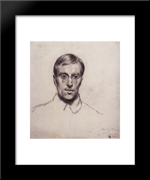 Portrait Of Vsevolod Voinov 20x24 Black Modern Wood Framed Art Print Poster by Kustodiev, Boris