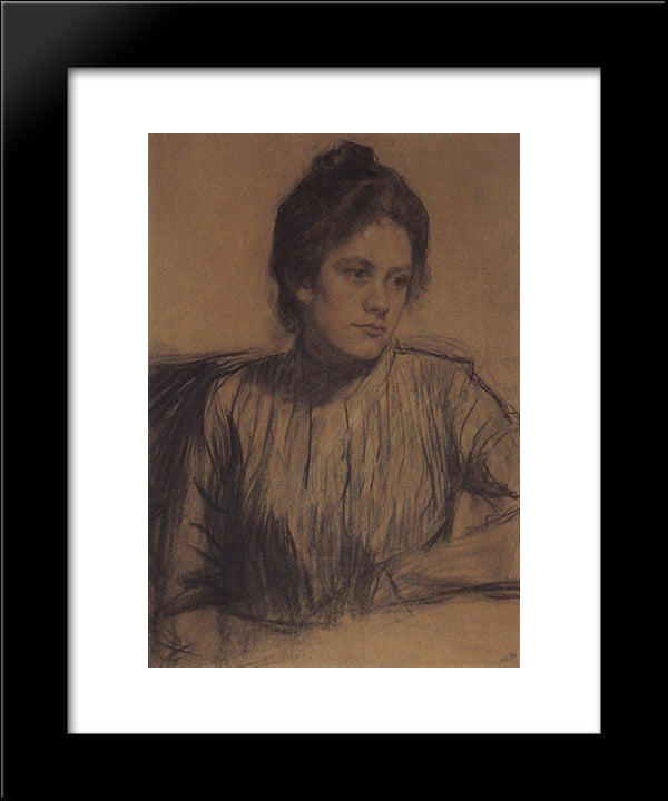 Portrait Of Y.E. Proshinskaya 20x24 Black Modern Wood Framed Art Print Poster by Kustodiev, Boris