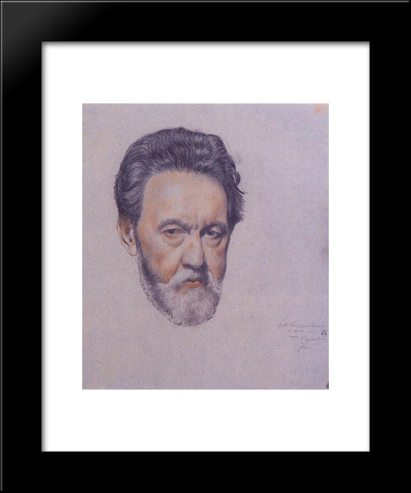 Portrait V.A. Kastalsky 20x24 Black Modern Wood Framed Art Print Poster by Kustodiev, Boris
