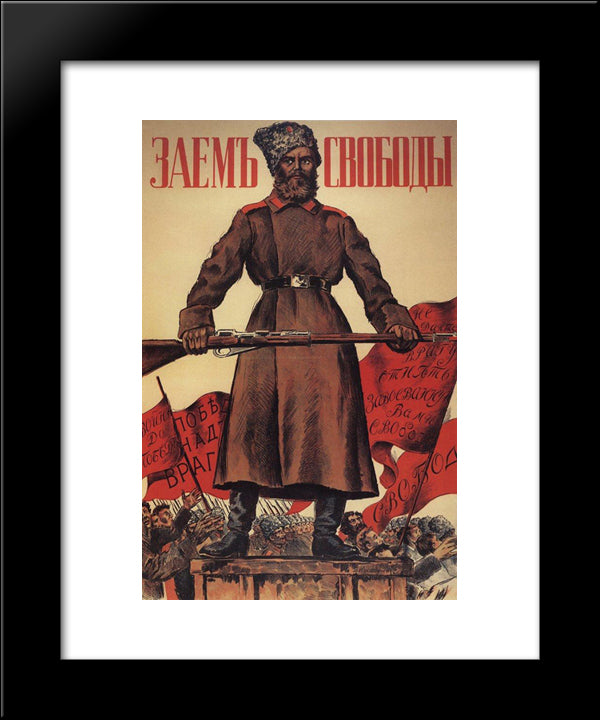 Poster For The Freedom Loan 20x24 Black Modern Wood Framed Art Print Poster by Kustodiev, Boris