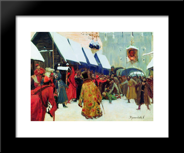 Revolt Against The Boyars In The Old Russia 20x24 Black Modern Wood Framed Art Print Poster by Kustodiev, Boris