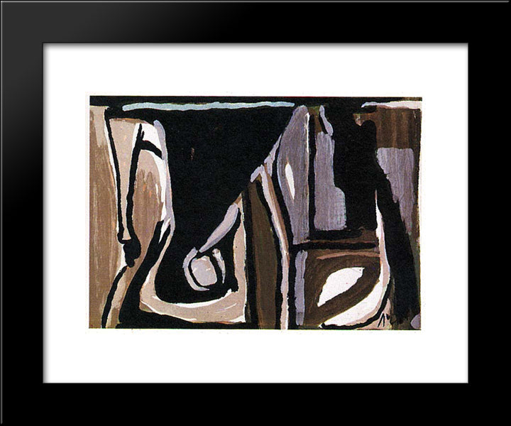Nocturne 20x24 Black Modern Wood Framed Art Print Poster by van Velde, Bram