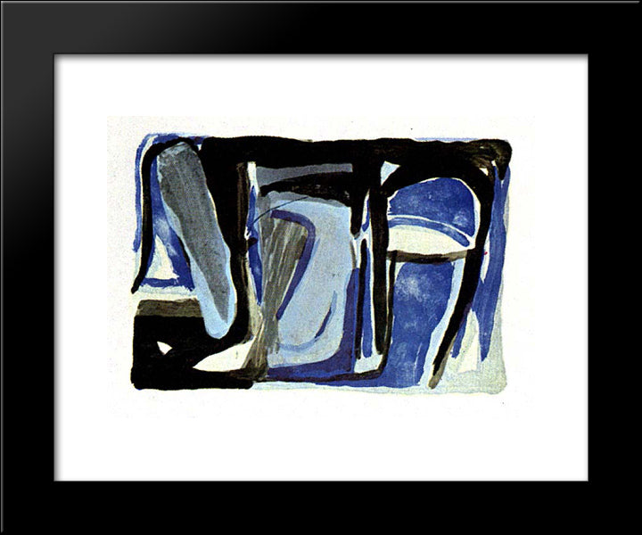 Souvenir Duthuit 20x24 Black Modern Wood Framed Art Print Poster by van Velde, Bram