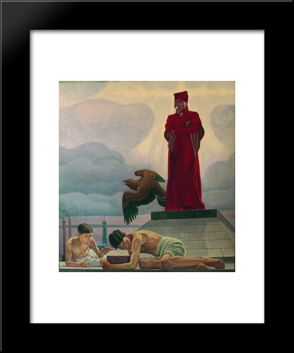 Il Trionfo Dello Spirito Sulla Materia 20x24 Black Modern Wood Framed Art Print Poster by San Pietro, Cagnaccio di