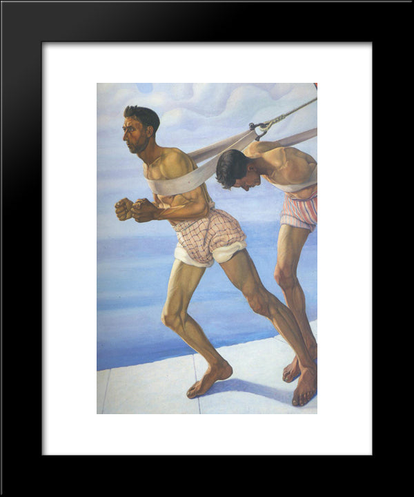 L'Alzana 20x24 Black Modern Wood Framed Art Print Poster by San Pietro, Cagnaccio di