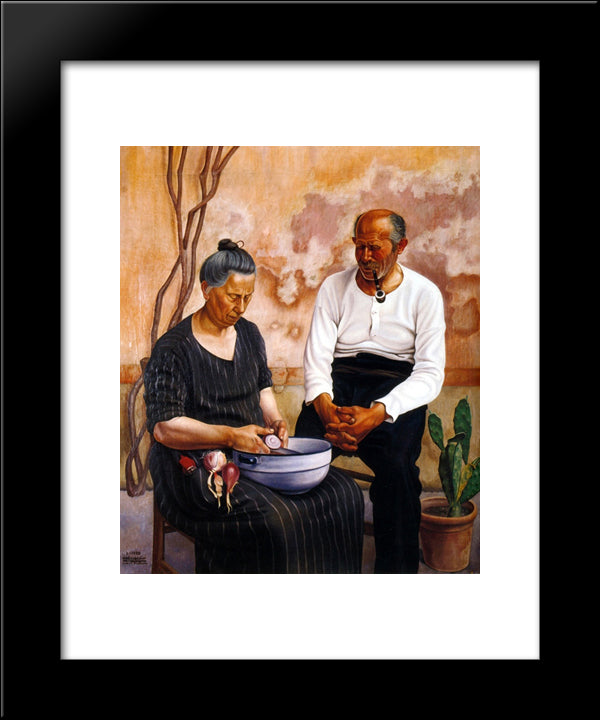 Le Lacrime Della Cipolla 20x24 Black Modern Wood Framed Art Print Poster by San Pietro, Cagnaccio di