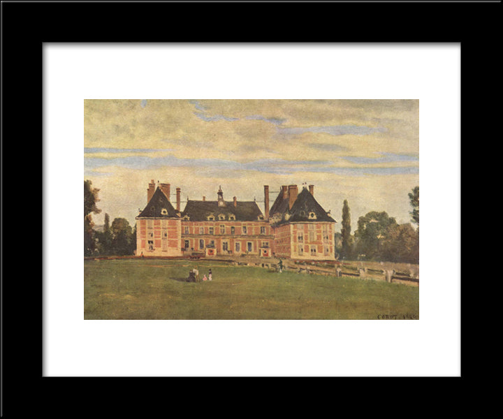 Chateau De Rosny 20x24 Black Modern Wood Framed Art Print Poster by Corot, Jean Baptiste Camille