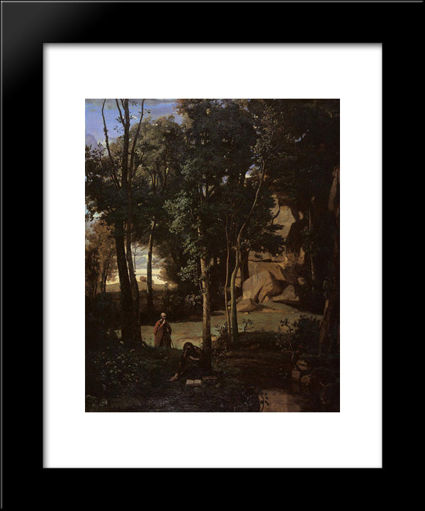 Democritus And The Abderiti 20x24 Black Modern Wood Framed Art Print Poster by Corot, Jean Baptiste Camille