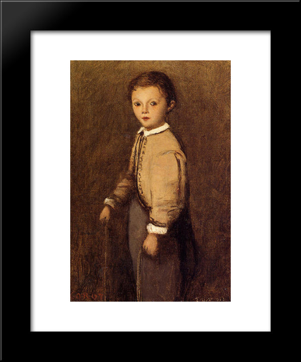 Fernand Corot, The Painter S Grand Nephew, At The Age Of 4 And A Half Years 20x24 Black Modern Wood Framed Art Print Poster by Corot, Jean Baptiste Camille