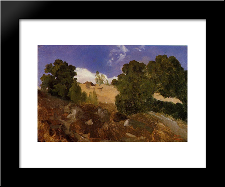 Fontainebleau 20x24 Black Modern Wood Framed Art Print Poster by Corot, Jean Baptiste Camille