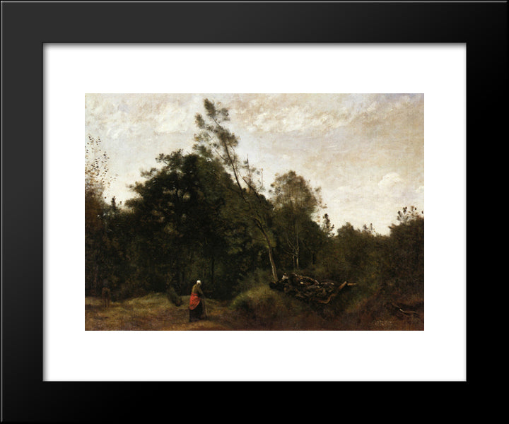 Forest Clearing In The Limousin 20x24 Black Modern Wood Framed Art Print Poster by Corot, Jean Baptiste Camille