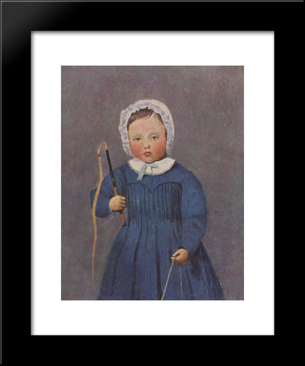 Louis Robert As A Child 20x24 Black Modern Wood Framed Art Print Poster by Corot, Jean Baptiste Camille