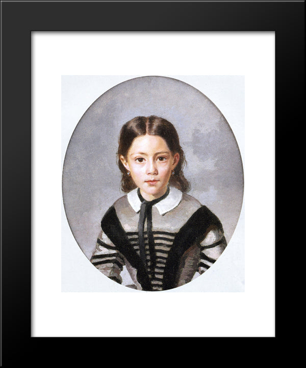 Louise Laure Baudot At Nine Years 20x24 Black Modern Wood Framed Art Print Poster by Corot, Jean Baptiste Camille