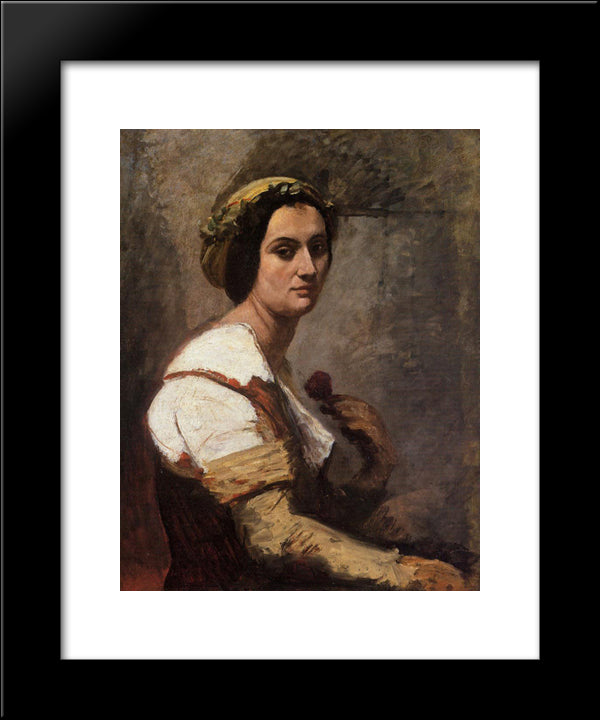 Sibylle 20x24 Black Modern Wood Framed Art Print Poster by Corot, Jean Baptiste Camille