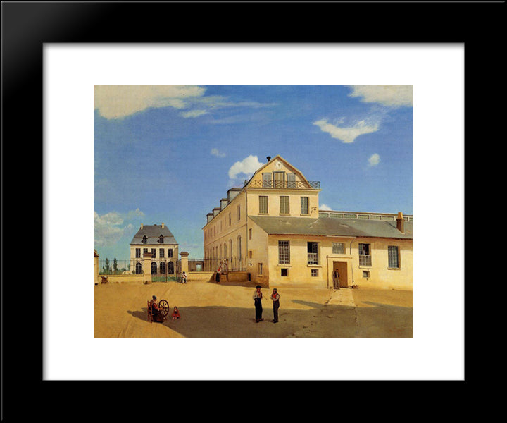 Soissons, Houses And Factory Of Mr. Henry 20x24 Black Modern Wood Framed Art Print Poster by Corot, Jean Baptiste Camille