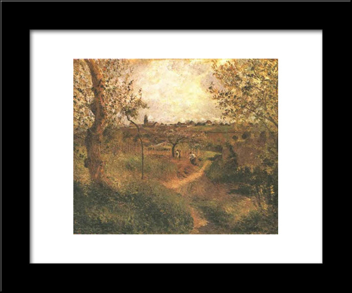 A Path Across The Fields 20x24 Black Modern Wood Framed Art Print Poster by Pissarro, Camille