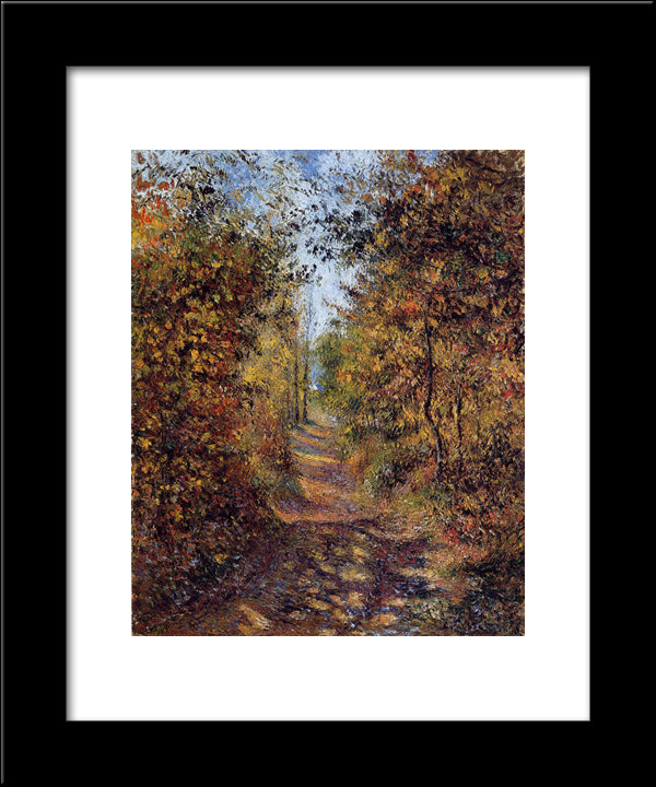 A Path In The Woods, Pontoise 20x24 Black Modern Wood Framed Art Print Poster by Pissarro, Camille