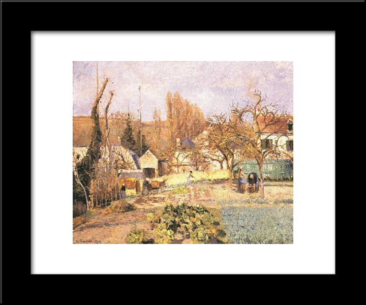 Kitchen Garden At The Hermitage, Pontoise 20x24 Black Modern Wood Framed Art Print Poster by Pissarro, Camille