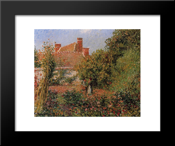 Kitchen Garden In Eragny, Afternoon 20x24 Black Modern Wood Framed Art Print Poster by Pissarro, Camille
