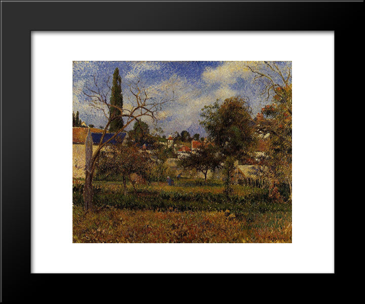 Kitchen Gardens, Pontoise 20x24 Black Modern Wood Framed Art Print Poster by Pissarro, Camille