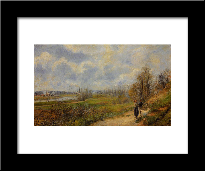 La Sente Du Chou, Near Pontoise 20x24 Black Modern Wood Framed Art Print Poster by Pissarro, Camille