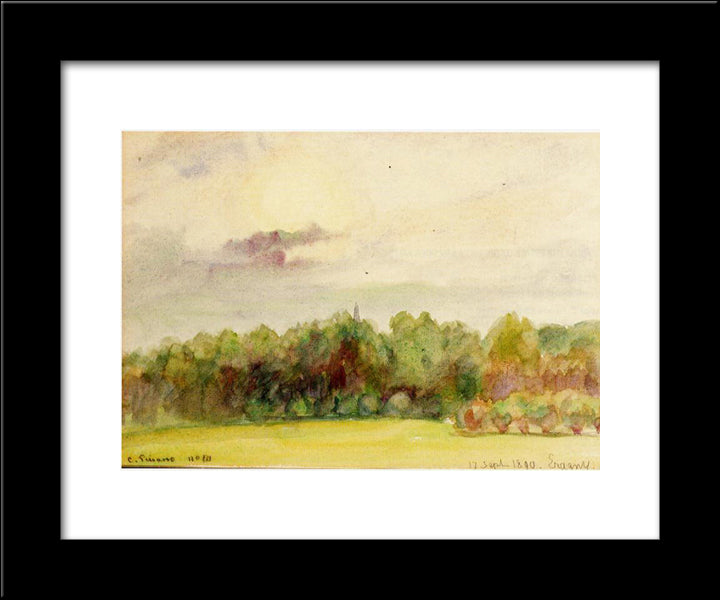 Landscape At Eragny 20x24 Black Modern Wood Framed Art Print Poster by Pissarro, Camille
