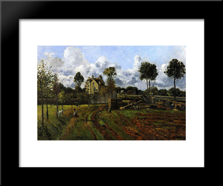 Landscape At Pontoise 20x24 Black Modern Wood Framed Art Print Poster by Pissarro, Camille