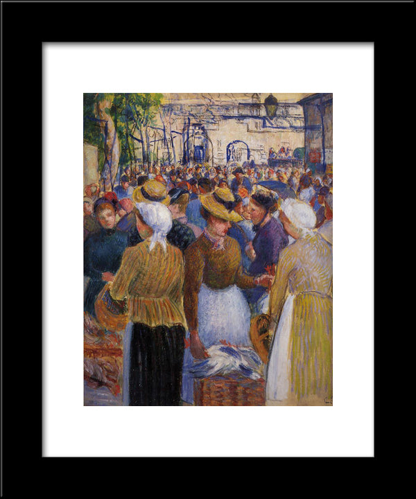 Poultry Market At Gisors 20x24 Black Modern Wood Framed Art Print Poster by Pissarro, Camille