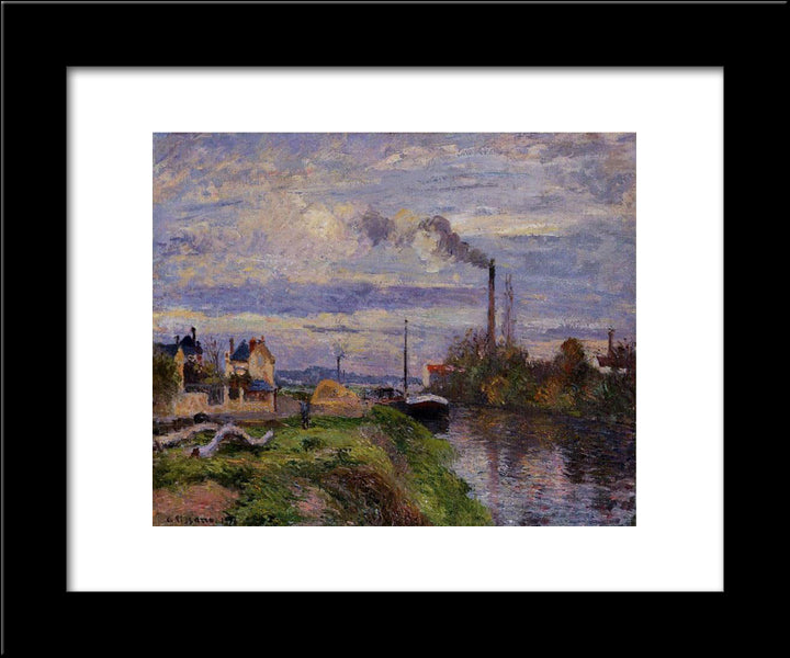Quai Du Pothuis, At Pontoise 20x24 Black Modern Wood Framed Art Print Poster by Pissarro, Camille