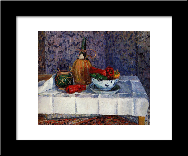 Still Life With Peppers 20x24 Black Modern Wood Framed Art Print Poster by Pissarro, Camille