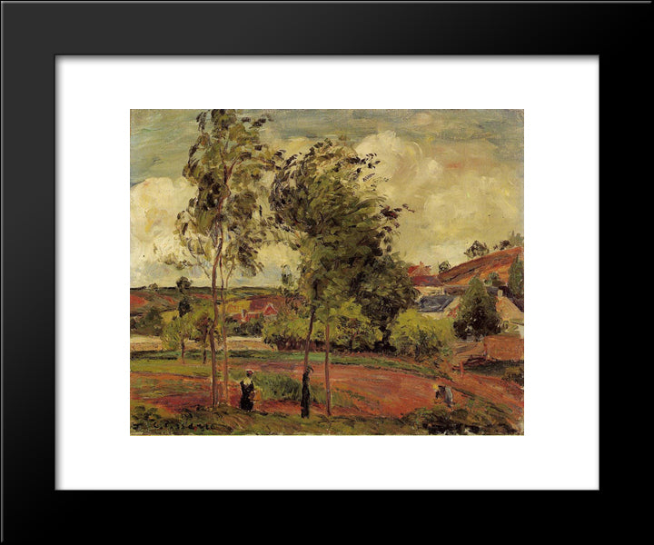 Strong Winds, Pontoise 20x24 Black Modern Wood Framed Art Print Poster by Pissarro, Camille