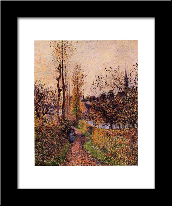 The Path Of Basincourt 20x24 Black Modern Wood Framed Art Print Poster by Pissarro, Camille