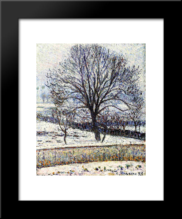 The Thaw, Eragny 20x24 Black Modern Wood Framed Art Print Poster by Pissarro, Camille