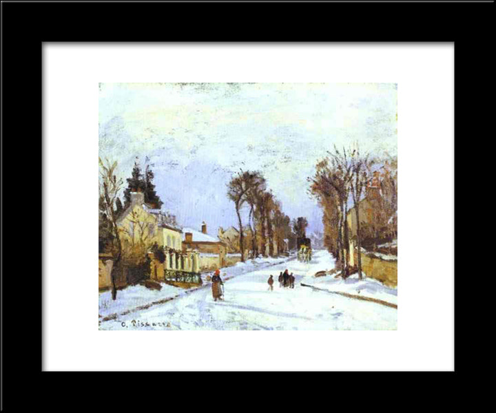 The Versailles Road At Louveciennes 20x24 Black Modern Wood Framed Art Print Poster by Pissarro, Camille