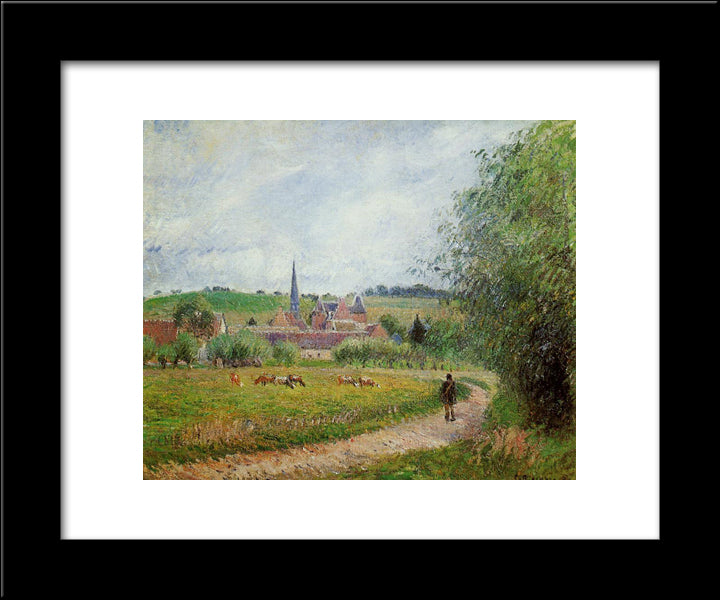 View Of Eragny 20x24 Black Modern Wood Framed Art Print Poster by Pissarro, Camille