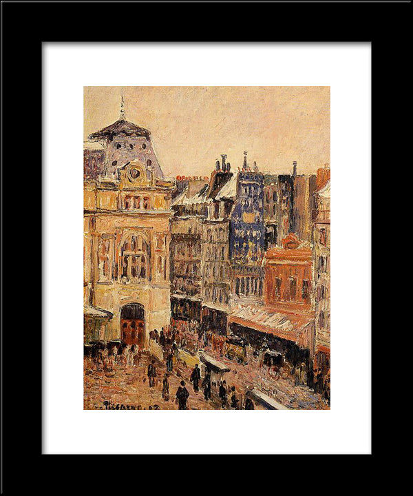 View Of Paris, Rue D'Amsterdam 20x24 Black Modern Wood Framed Art Print Poster by Pissarro, Camille
