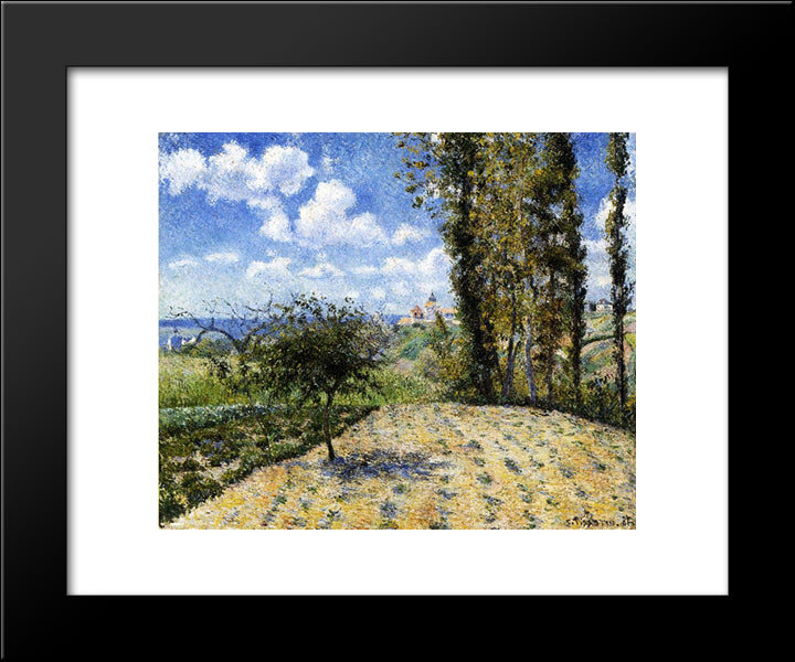 View Towards Pontoise Prison, In Spring 20x24 Black Modern Wood Framed Art Print Poster by Pissarro, Camille
