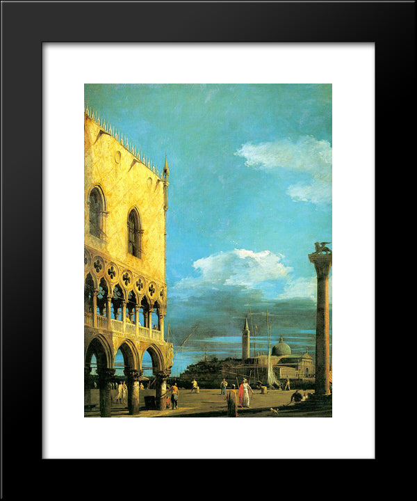 The Piazzet Looking South 20x24 Black Modern Wood Framed Art Print Poster by Canaletto