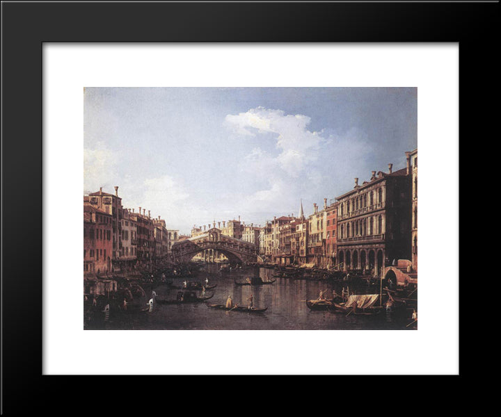 The Rialto Bridge From The South 20x24 Black Modern Wood Framed Art Print Poster by Canaletto