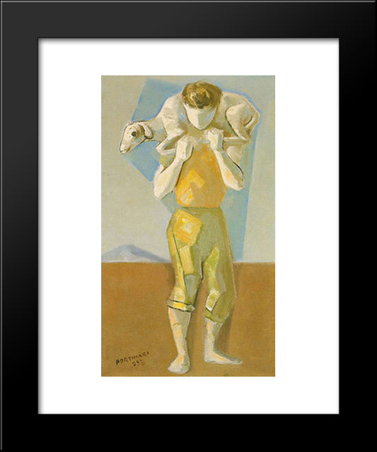 Menino Com Carneiro 20x24 Black Modern Wood Framed Art Print Poster by Portinari, Candido