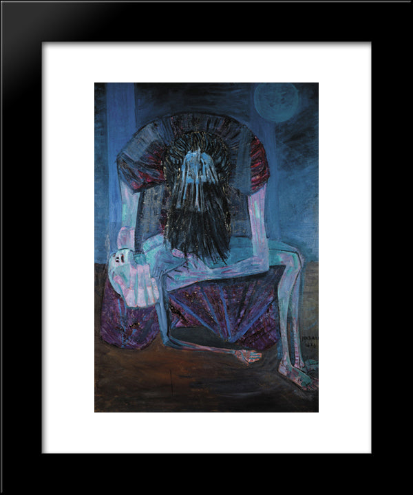 Mulher Com Filho Morto 20x24 Black Modern Wood Framed Art Print Poster by Portinari, Candido