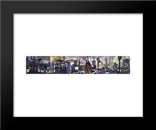 O Painel Tiradentes 20x24 Black Modern Wood Framed Art Print Poster by Portinari, Candido