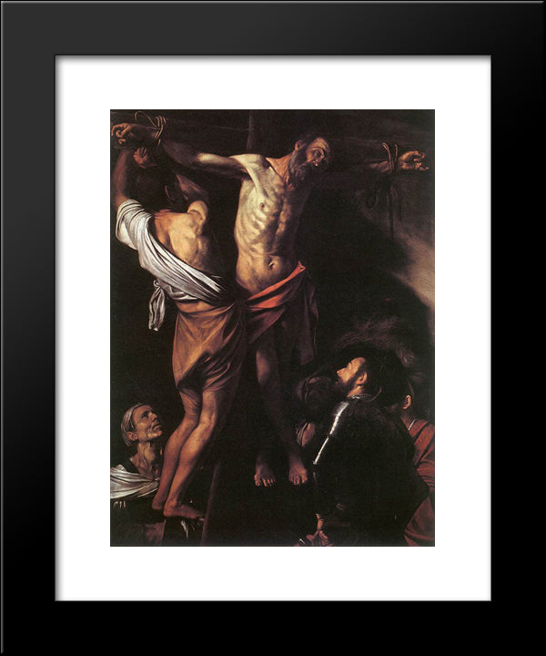 Crucifixion Of Saint Andrew 20x24 Black Modern Wood Framed Art Print Poster by Caravaggio