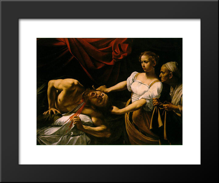 Judith Beheading Holofernes 20x24 Black Modern Wood Framed Art Print Poster by Caravaggio
