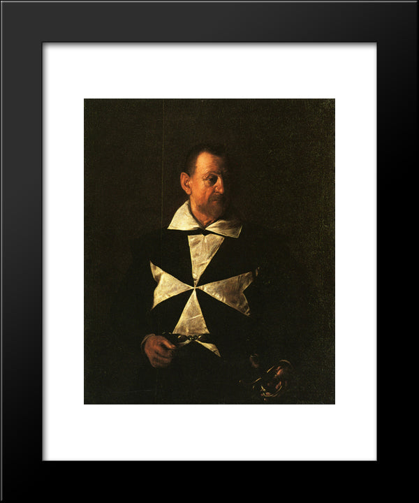 Portrait Of Fra Antionio Martelli 20x24 Black Modern Wood Framed Art Print Poster by Caravaggio