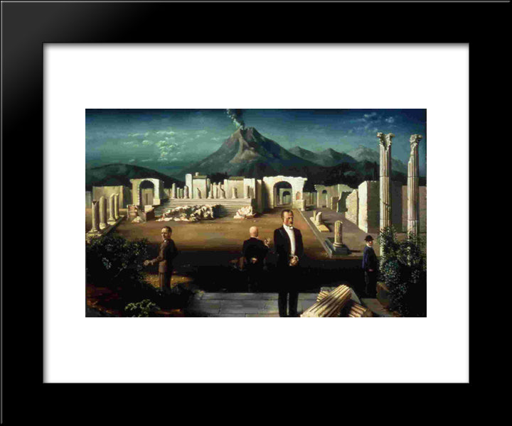 De Laatse Bezoekers Van Pompeii 20x24 Black Modern Wood Framed Art Print Poster by Willink, Carel